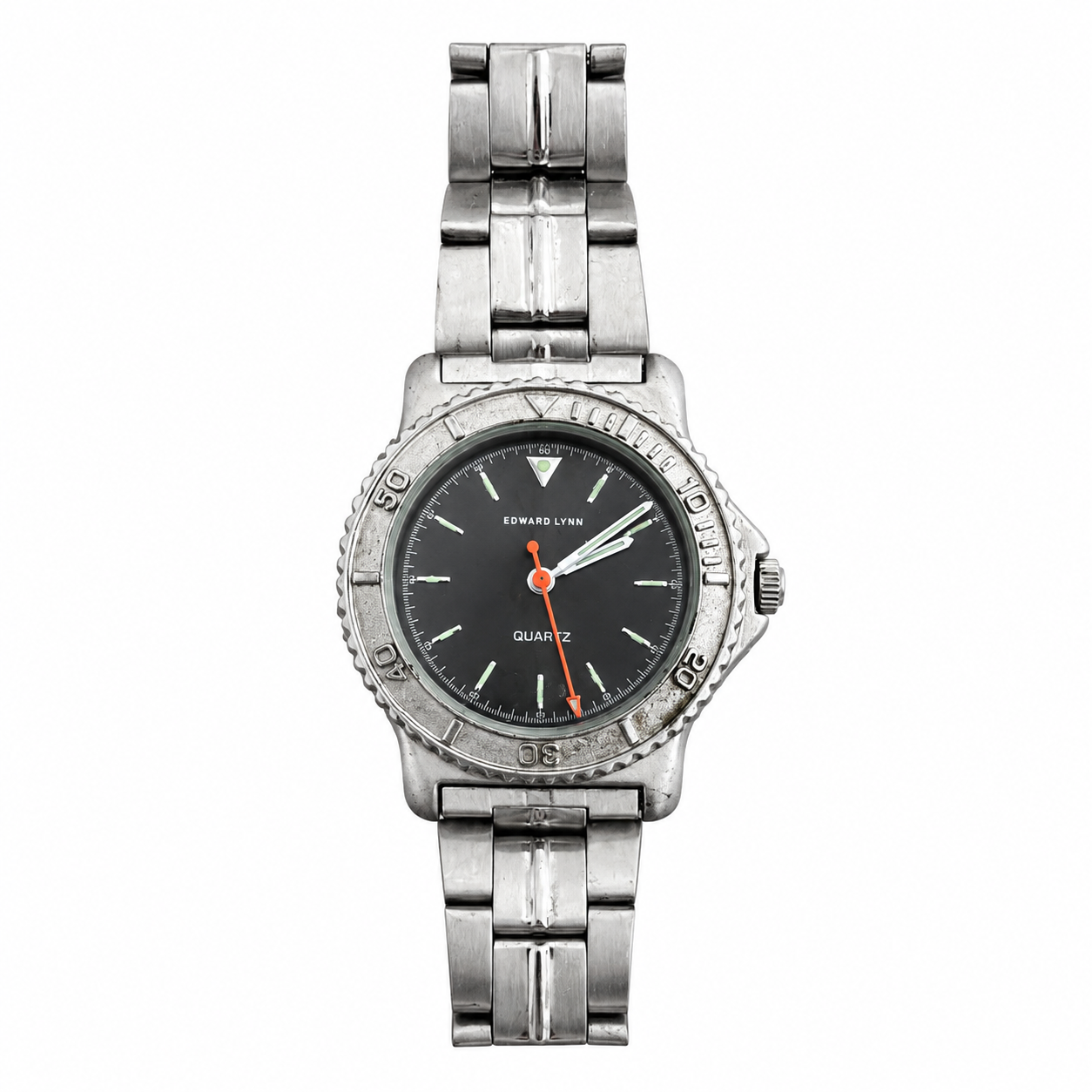 Vintage Edward Lynn Men's Quartz Diver-Style Watch - Black - Battery Required