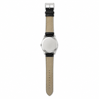 Vintage Men's Quartz Sport Watch - Black Dial & Leather Strap - Battery Required