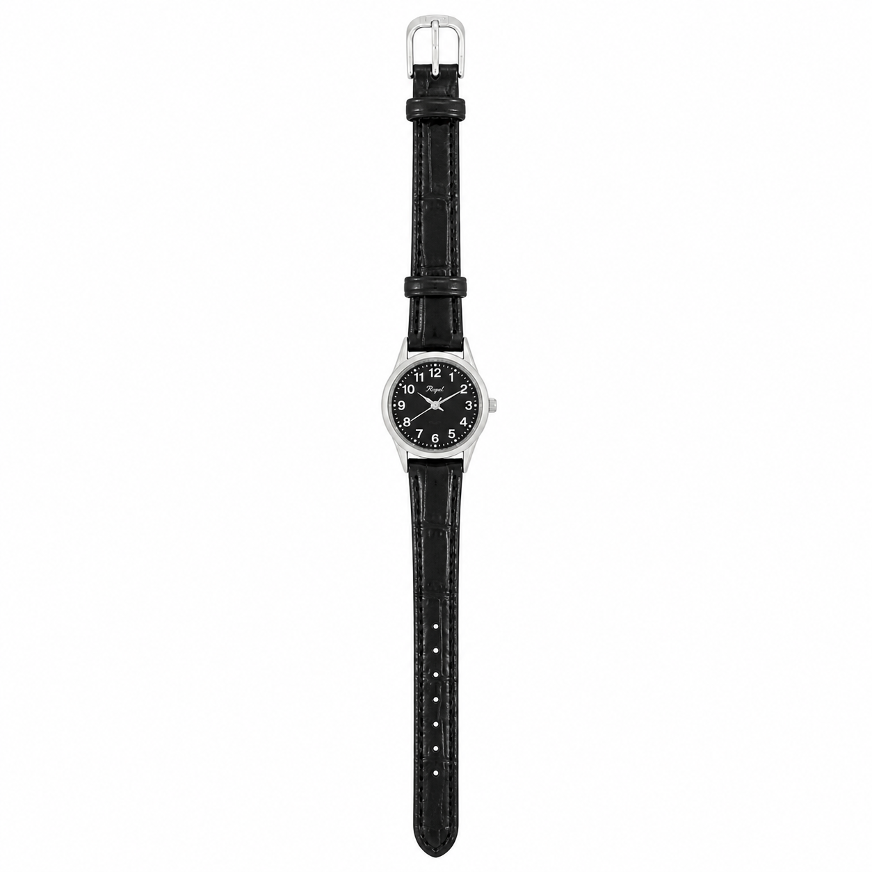 Vintage Regal Quartz Analog Watch - Black Dial & Leather - Battery Required