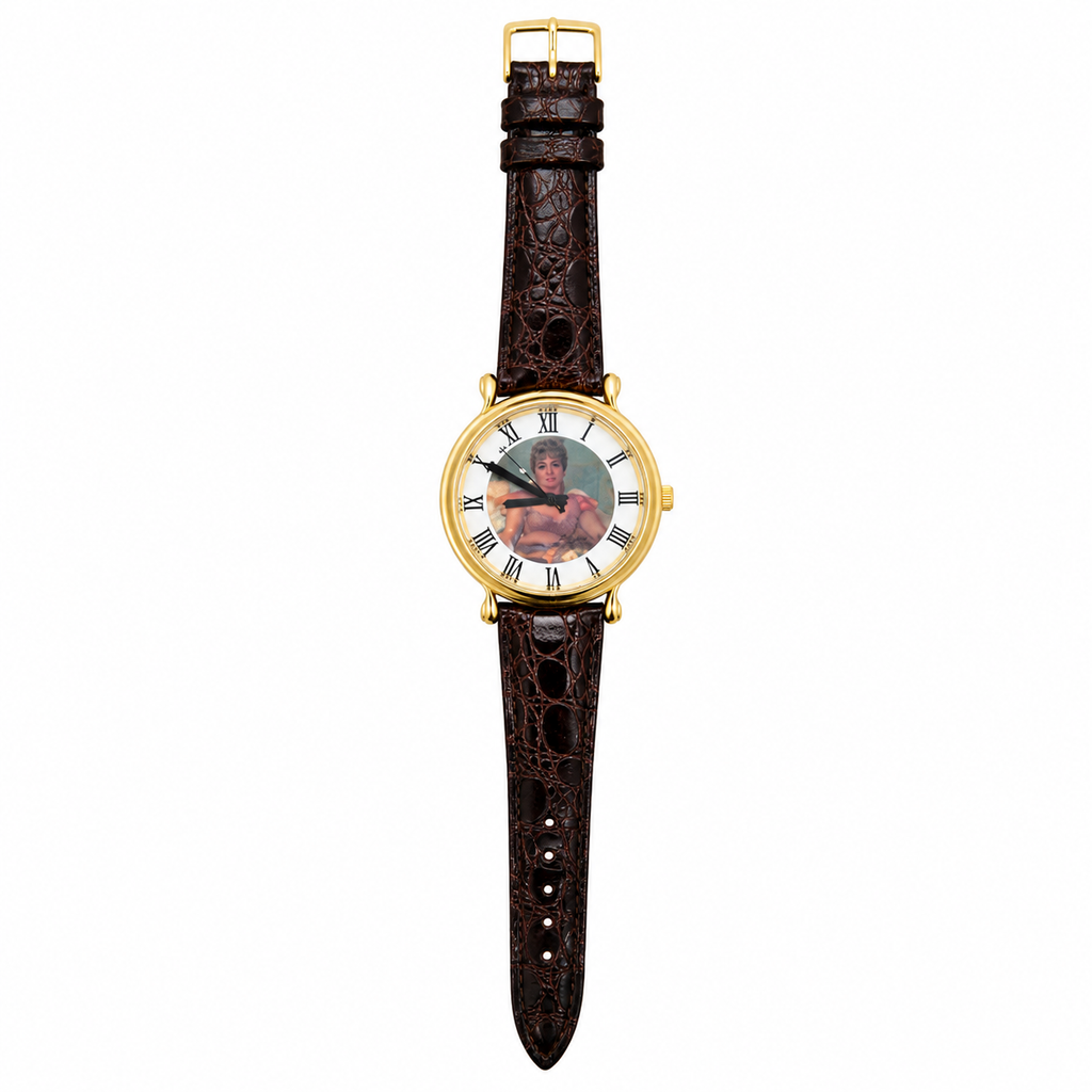 Vintage Portrait Quartz Novelty Watch - Gold-Tone Roman - Battery Required