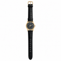 Vintage Fossil Quartz Analog Watch - Black Dial Gold-Tone - Battery Required