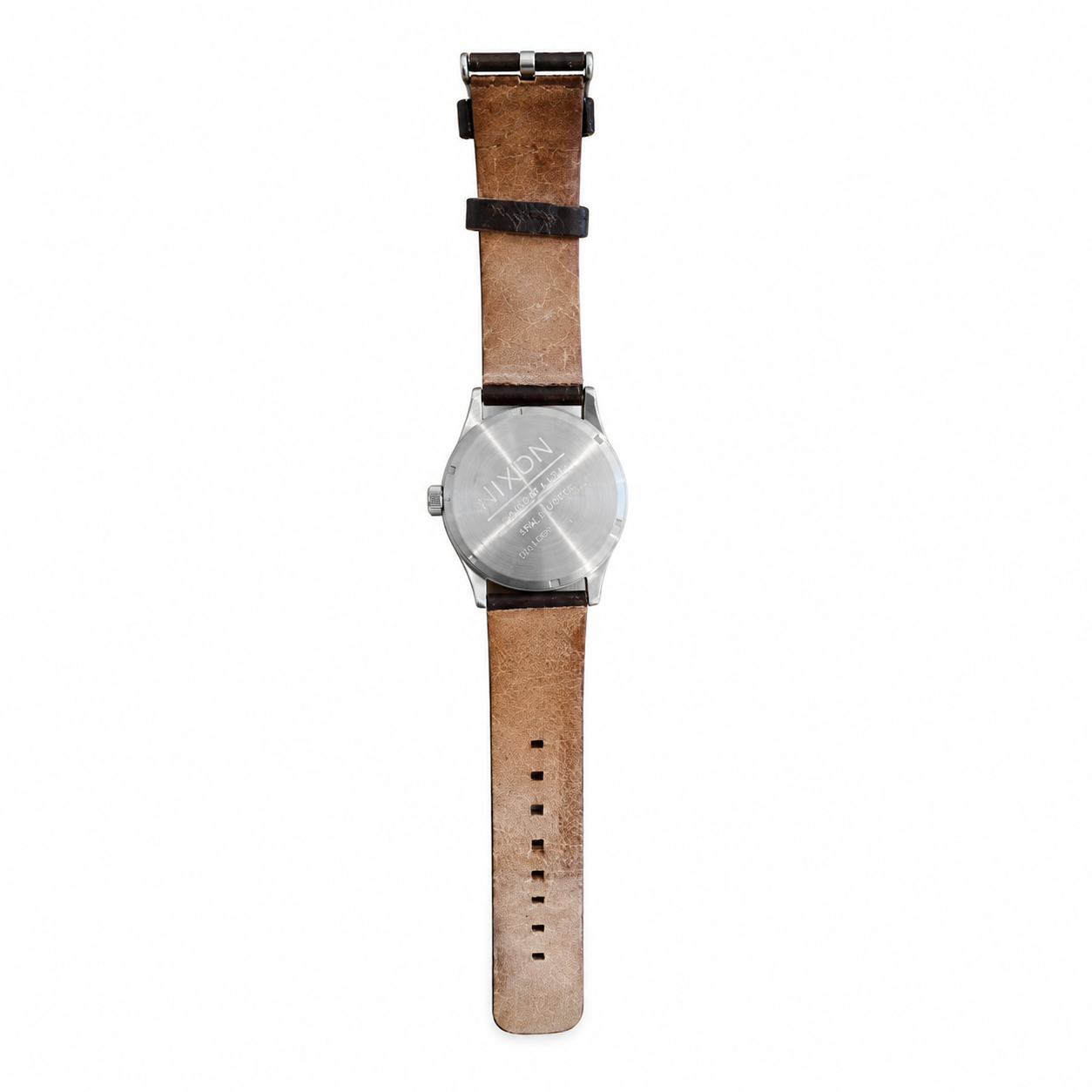 Vintage Nixon The Sentry 38 Leather Quartz Watch - White - Battery Required