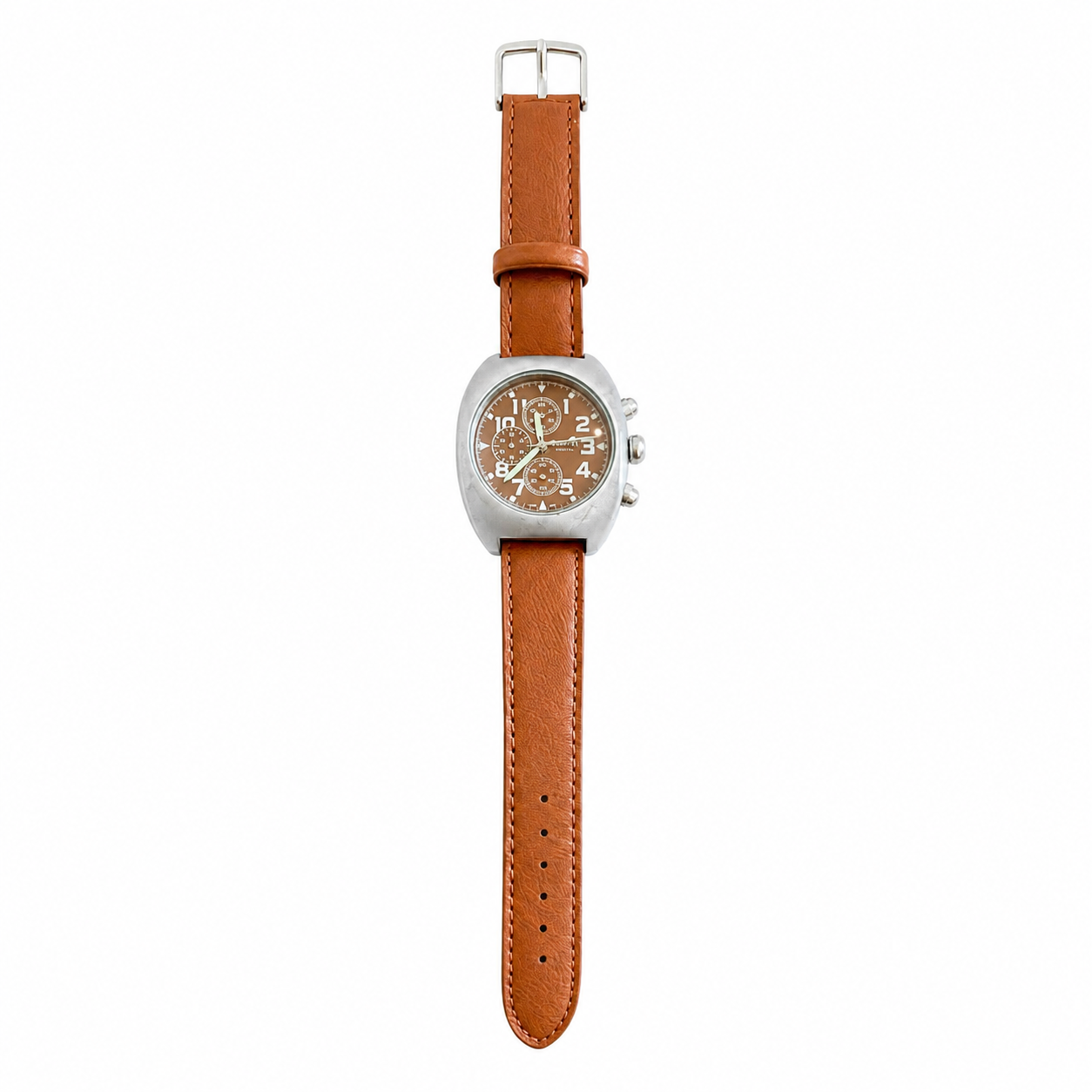 Vintage Mossimo Big Face Quartz Chronograph Watch - Brown - Battery Required