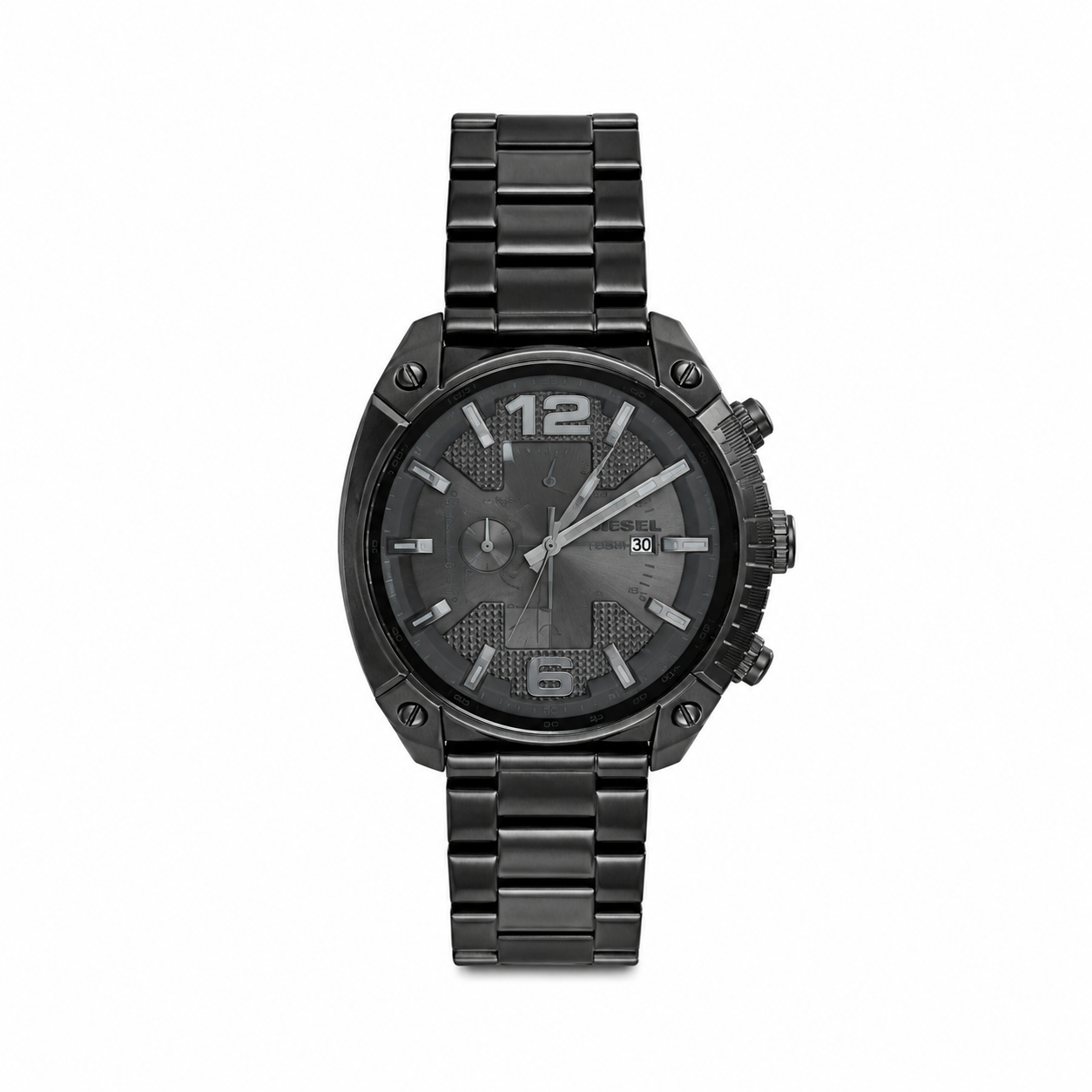 Vintage Diesel Double Down Quartz Watch - Grey Dial Gunmetal - Battery Required