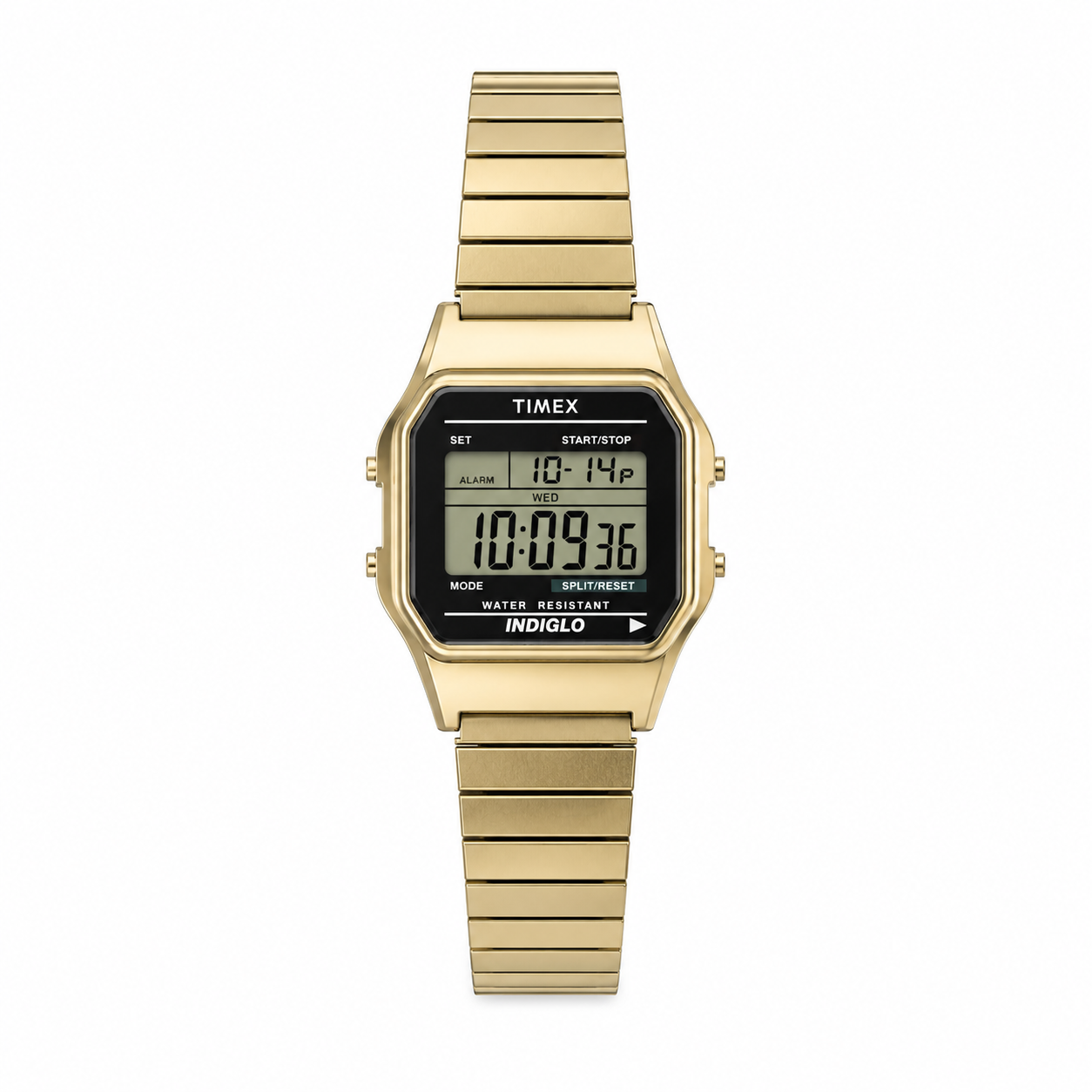 Vintage Timex Indiglo Digital Watch - Gold-Tone Expansion - Battery Required