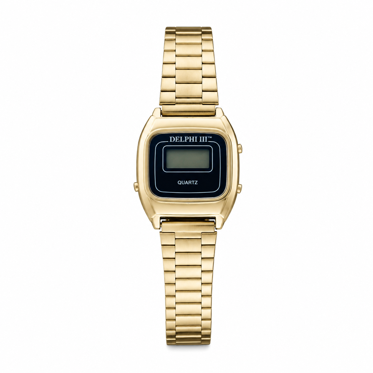 Vintage Delphi III Digital Quartz Watch - Gold-Tone LCD - Battery Required