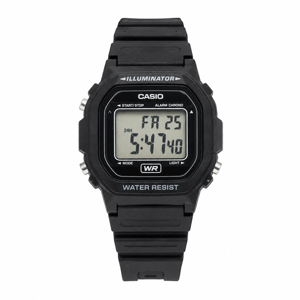 Vintage Casio Illuminator Digital Sport Watch - Black Resin - Battery Required