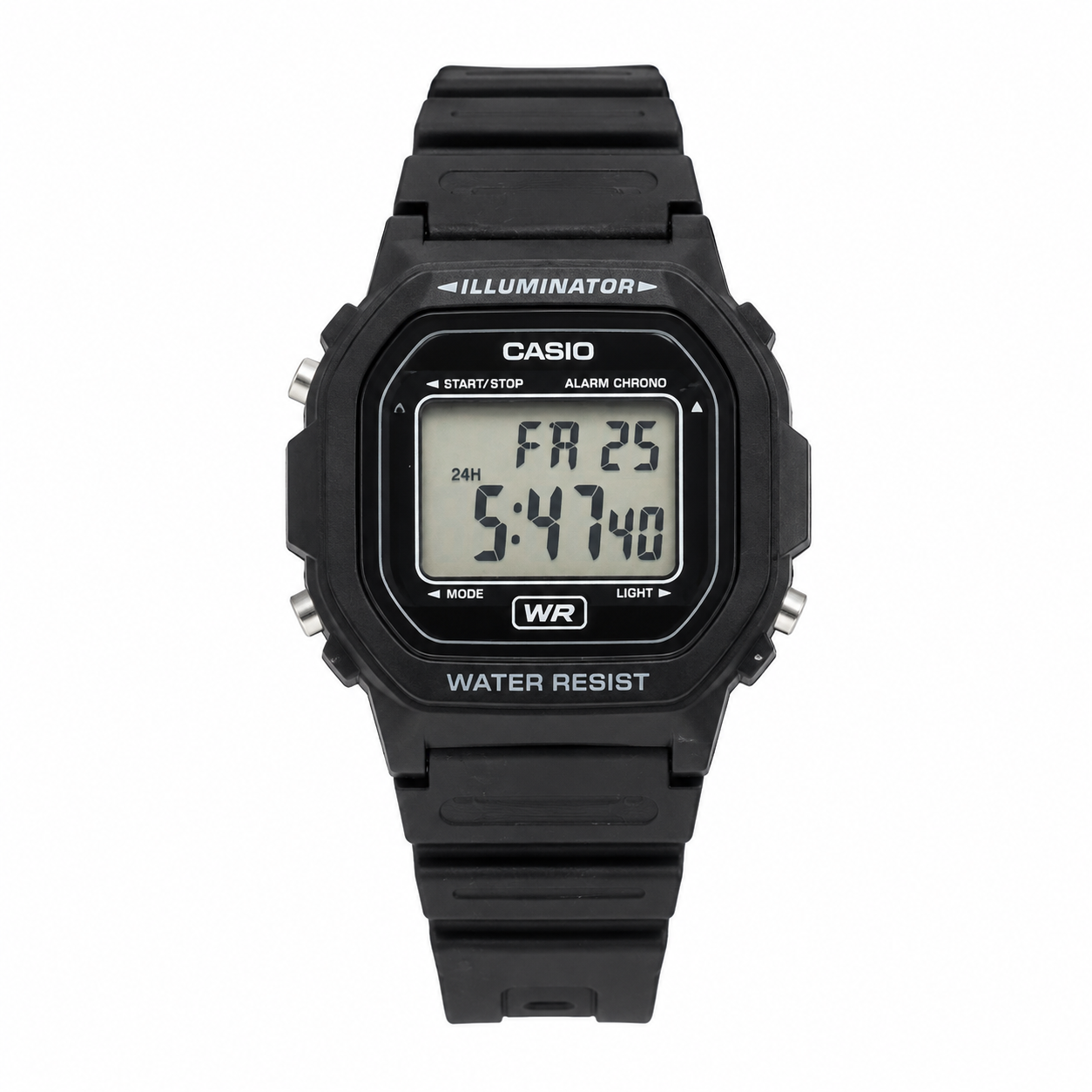 Vintage Casio Illuminator Digital Sport Watch - Black Resin - Battery Required