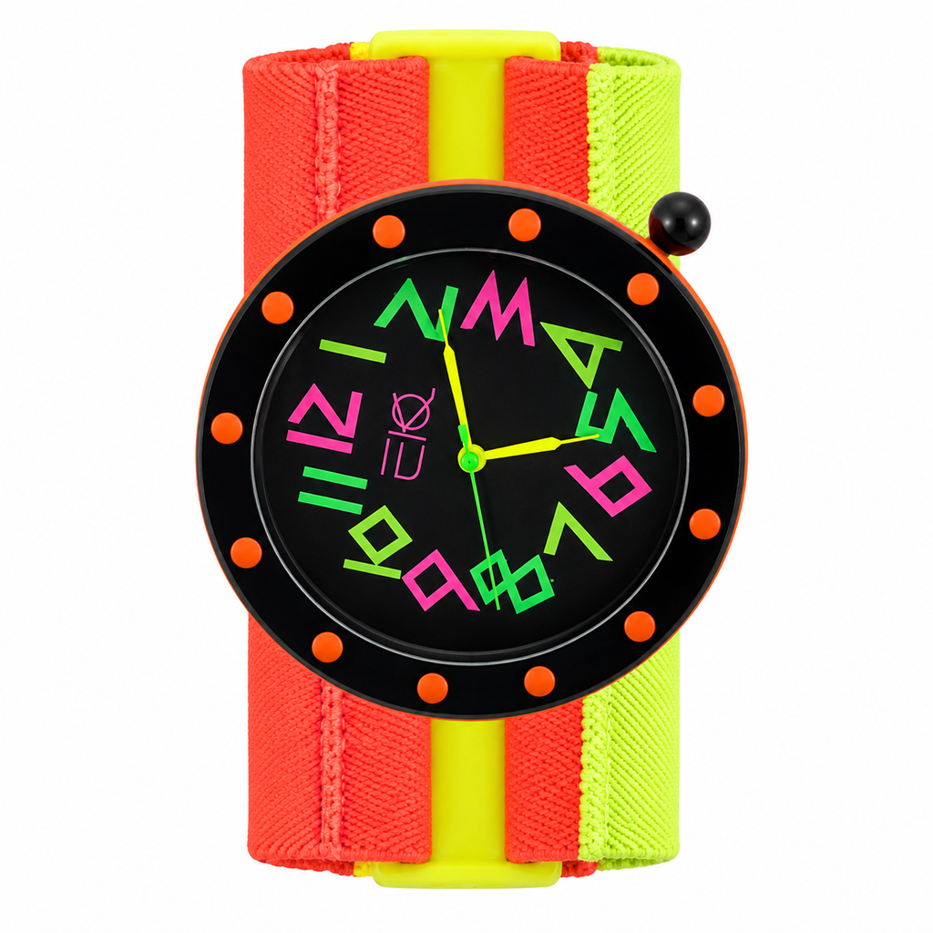 Vintage EKO Oversized Neon Quartz Watch - Multicolor Dial & - Battery Required