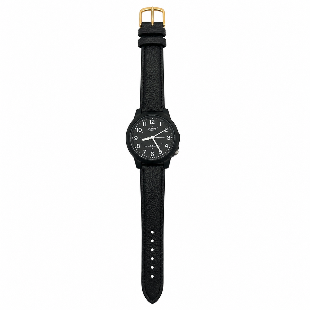 Vintage Lorus by Seiko Quartz Analog Watch - Black Dial & - Battery Required