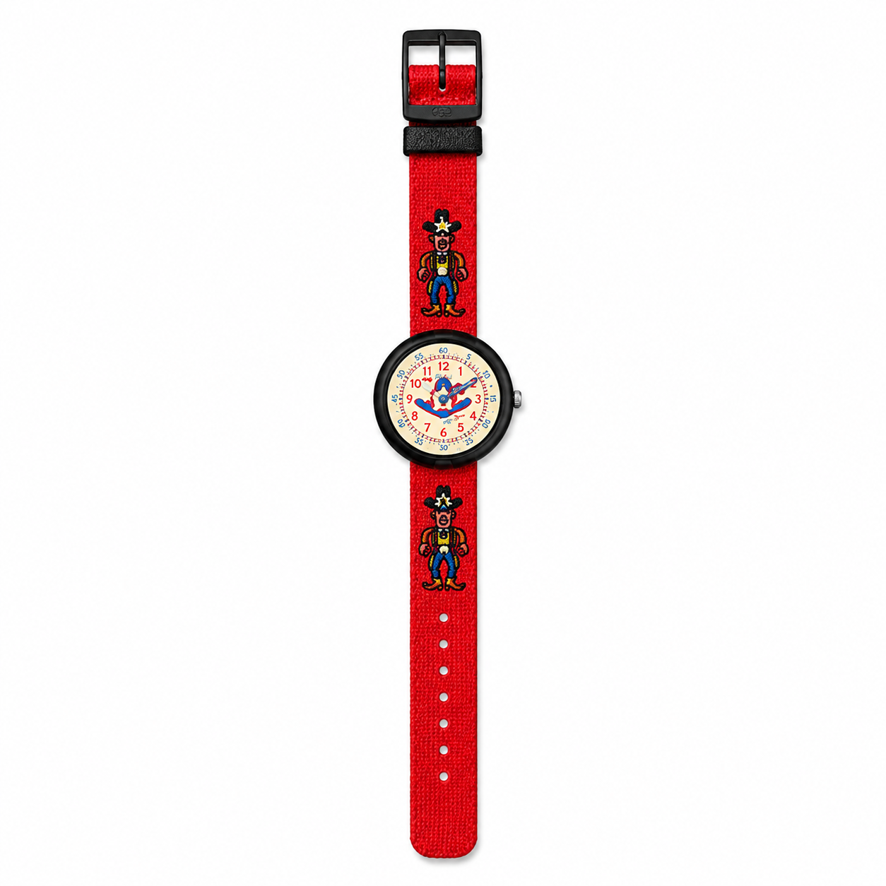 Vintage Disney Goofy Cowboy Time Teacher Watch - Red Fabric - Battery Required