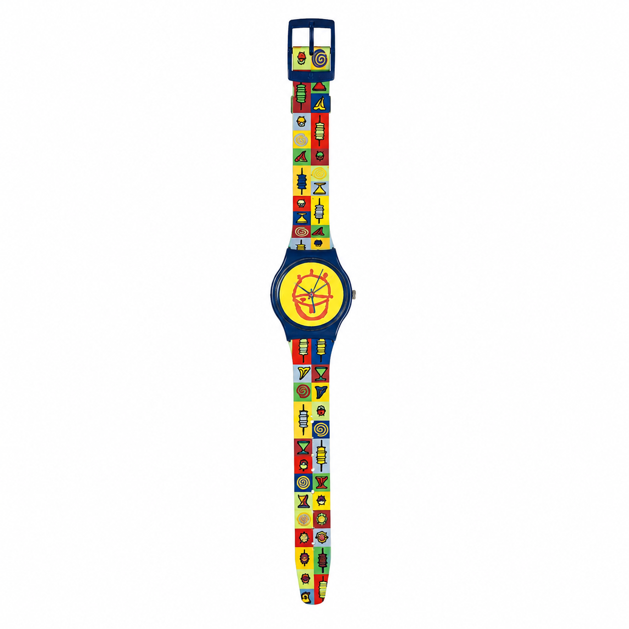 Vintage Unbranded Memphis-Style Pop Art Quartz Watch - Battery Required