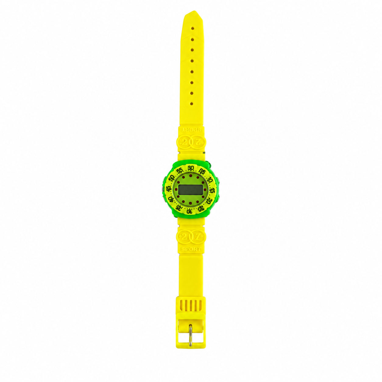 Vintage Pop Sport Digital Watch - Neon Yellow & Green - Battery Required
