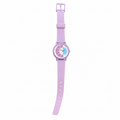 Vintage Lavender Purple Abstract Dial Silicone Strap Quartz - Battery Required