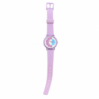 Vintage Lavender Purple Abstract Dial Silicone Strap Quartz - Battery Required