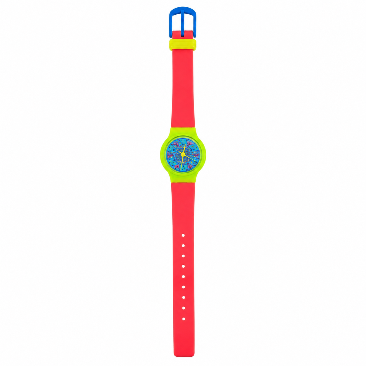 Vintage POP Style Multicolor Silicone Strap Quartz Watch - Battery Required