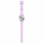 Vintage Lavender Purple Abstract Dial Silicone Strap Quartz - Battery Required