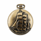 Vintage Aurerie Quartz Antique Bronze Sailing Ship Pocket - Battery Required