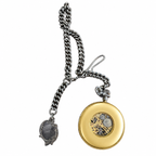 Vintage Mechanical Skeleton Gold-Tone Pocket Watch with Chain - Winding Required