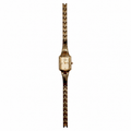 Vintage Citizen Rectangular Crystal-Accent Gold-Tone - Battery Required