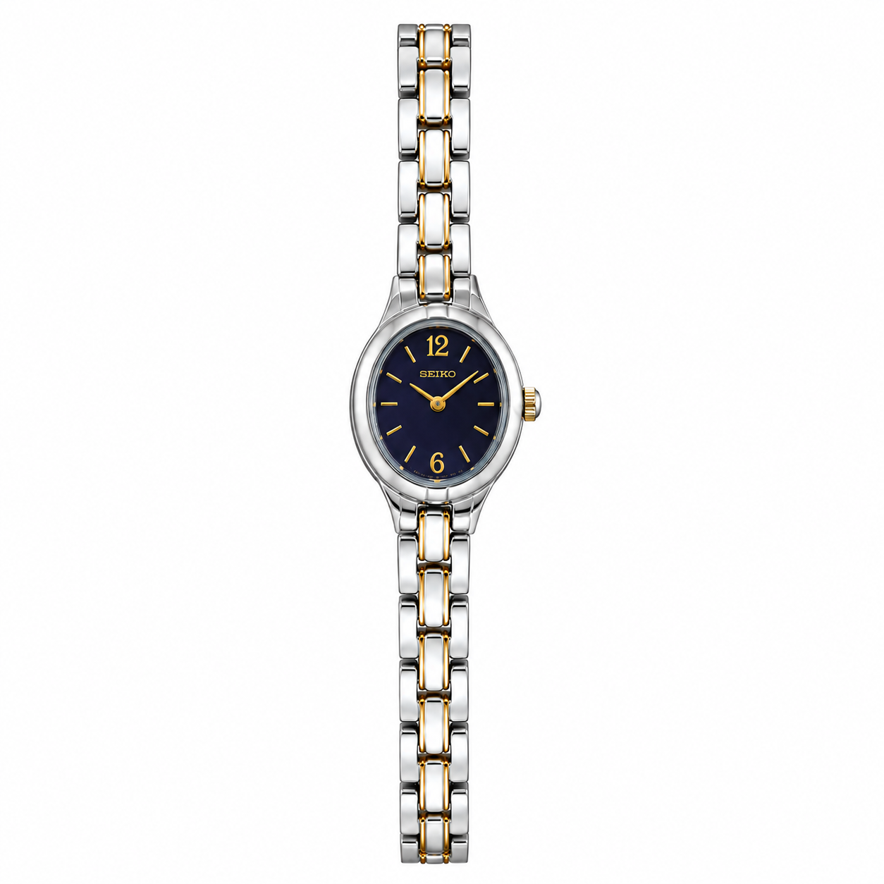 Vintage Seiko Petite Blue Dial Two-Tone Bracelet Watch - Battery Required
