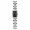 Vintage Relic Rectangular Black Dial Crystal-Accent Bracelet - Battery Required