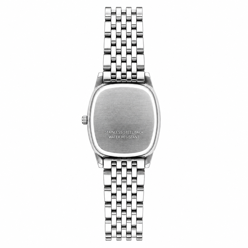 Vintage Edward Lynn Square Bracelet Watch - Silver/Gray Dial - Battery Required