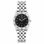 Vintage Edward Lynn Quartz Sports Watch - Silver/Black Dial - Battery Required