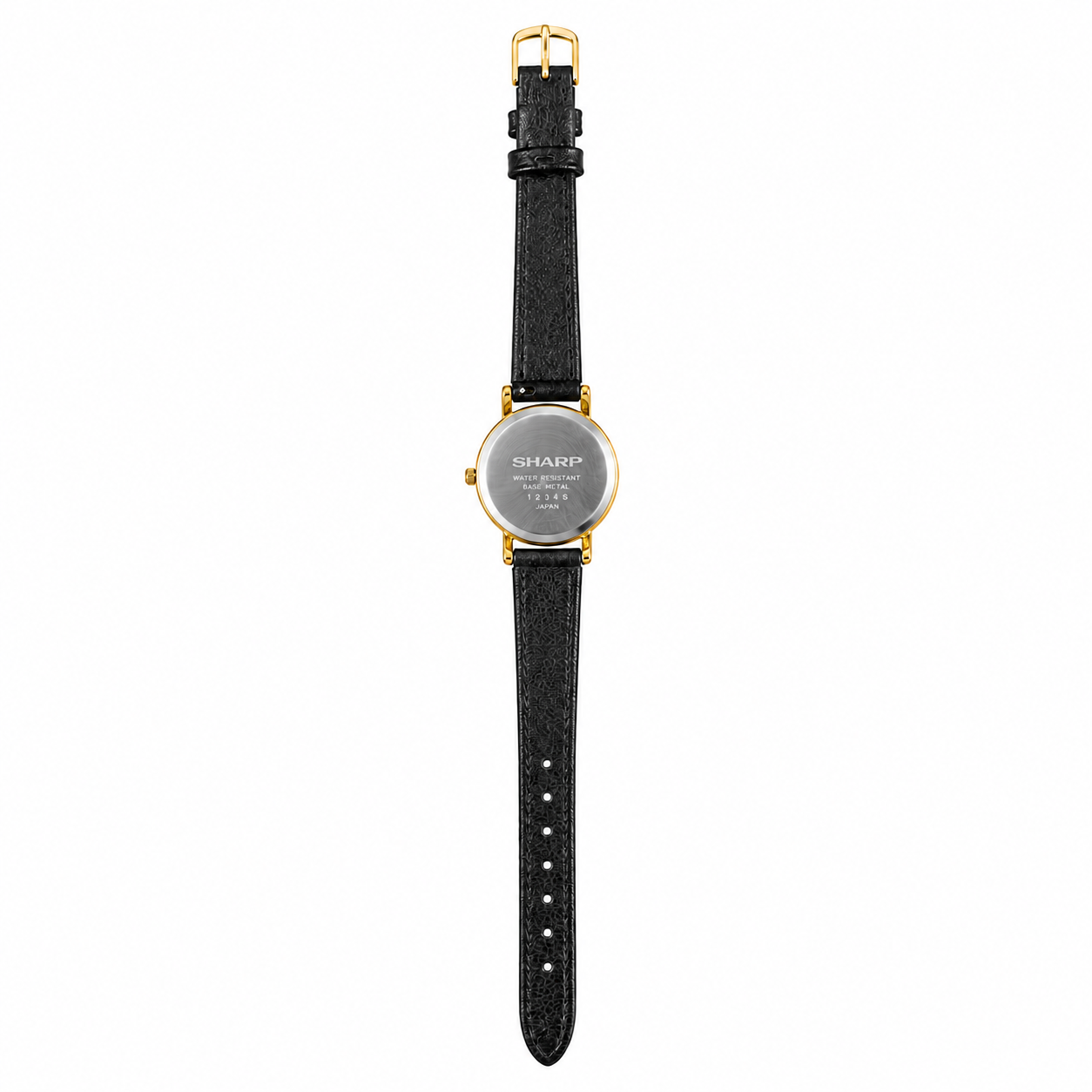 Vintage Sharp Arabic Numeral Quartz Watch - Gold/White Dial - Battery Required
