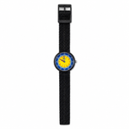 Vintage Colorful Time Teacher Quartz Watch with Black Nylon - Battery Required