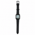 Vintage Rectangular Black & Gold-Tone Minimalist Quartz Watch - Battery Required
