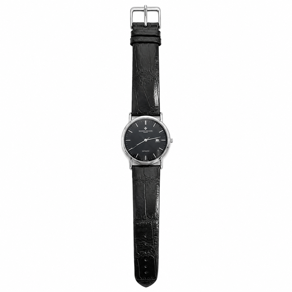 Vintage Vacheron Constantin Quartz Black Dial Leather Strap - Battery Required