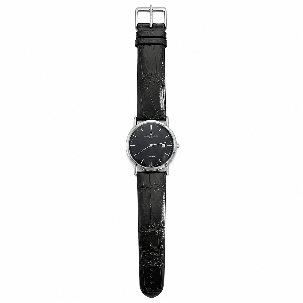 Vintage Vacheron Constantin Quartz Black Dial Leather Strap - Battery Required
