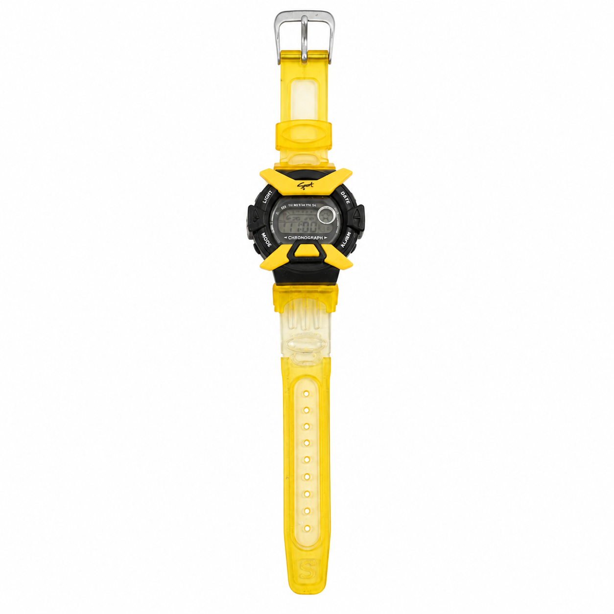 VINTAGE Yellow Translucent Digital Sports Chronograph Watch - Battery Required