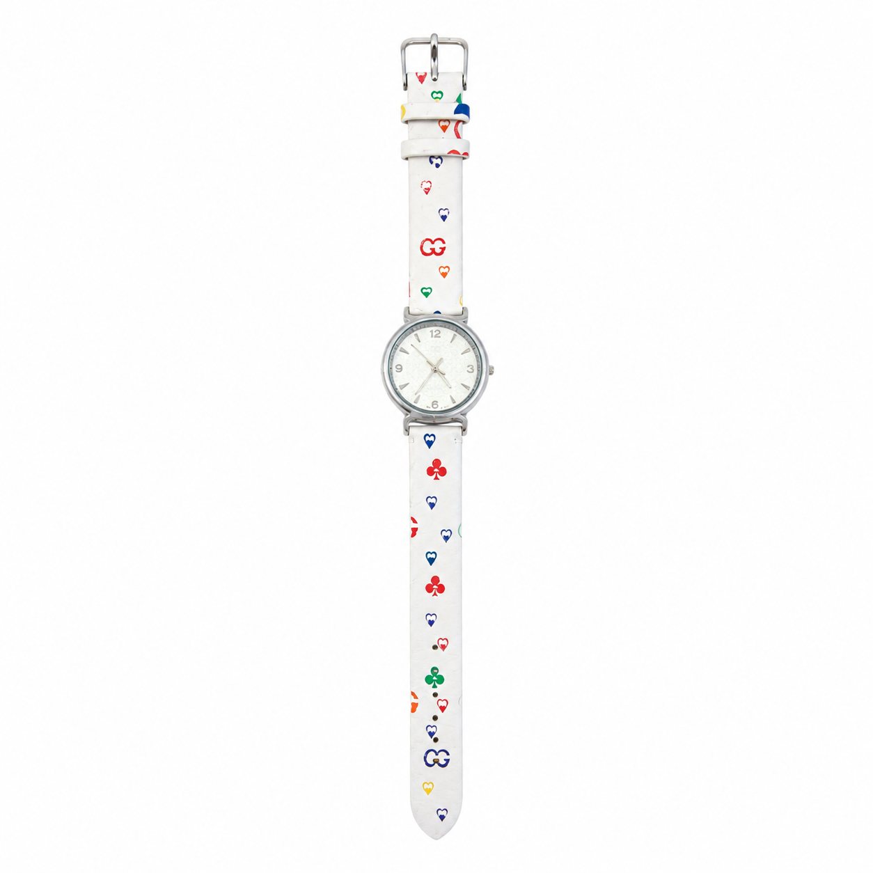 Vintage Playing Card Suit Print Quartz Wristwatch - Battery Required