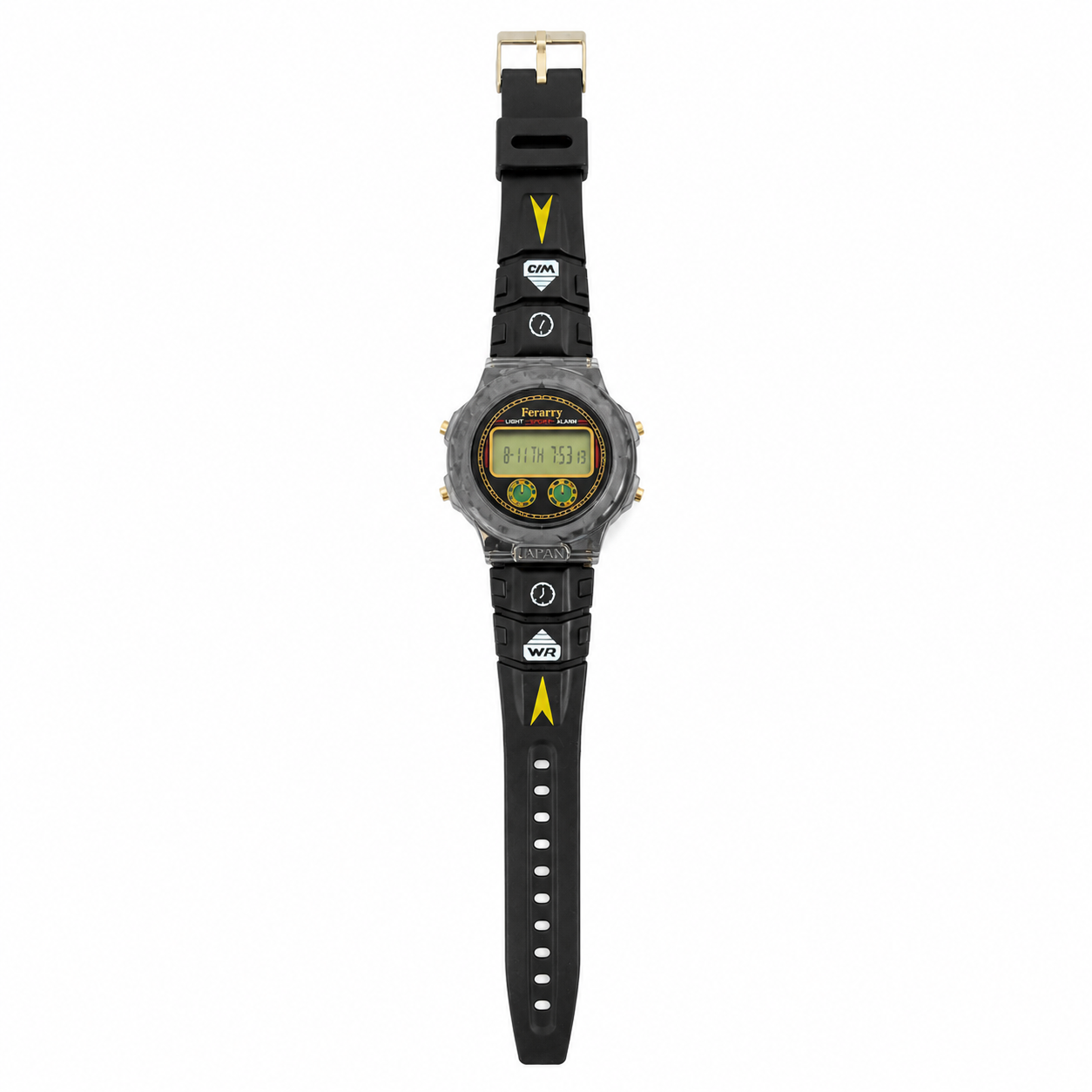 Vintage Ferarry Silver-Tone Digital Sports Watch with Black - Battery Required