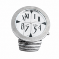 Vintage La Reine Quartz Oversized Silver-Tone Mixed Numeral - Battery Required
