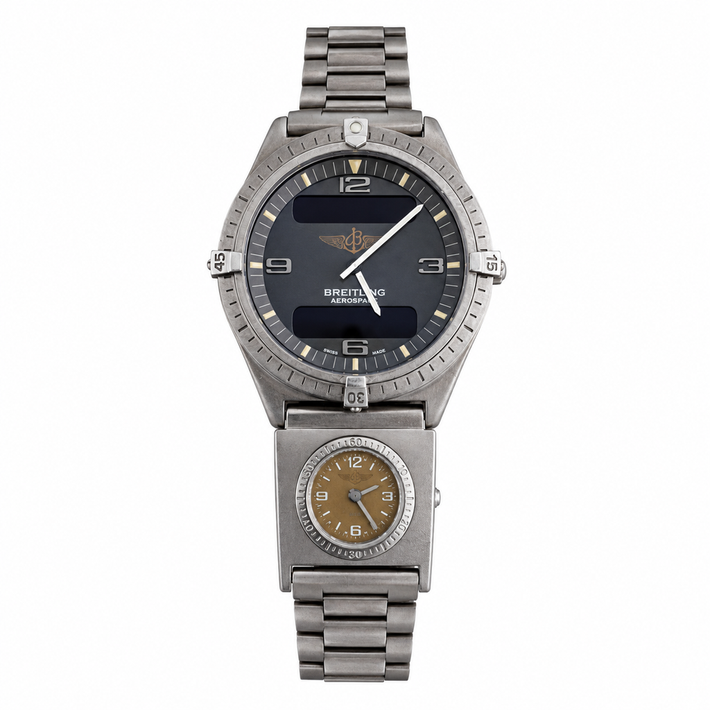 Vintage Breitling Aerospace Analog-Digital Titanium Watch - Battery Required
