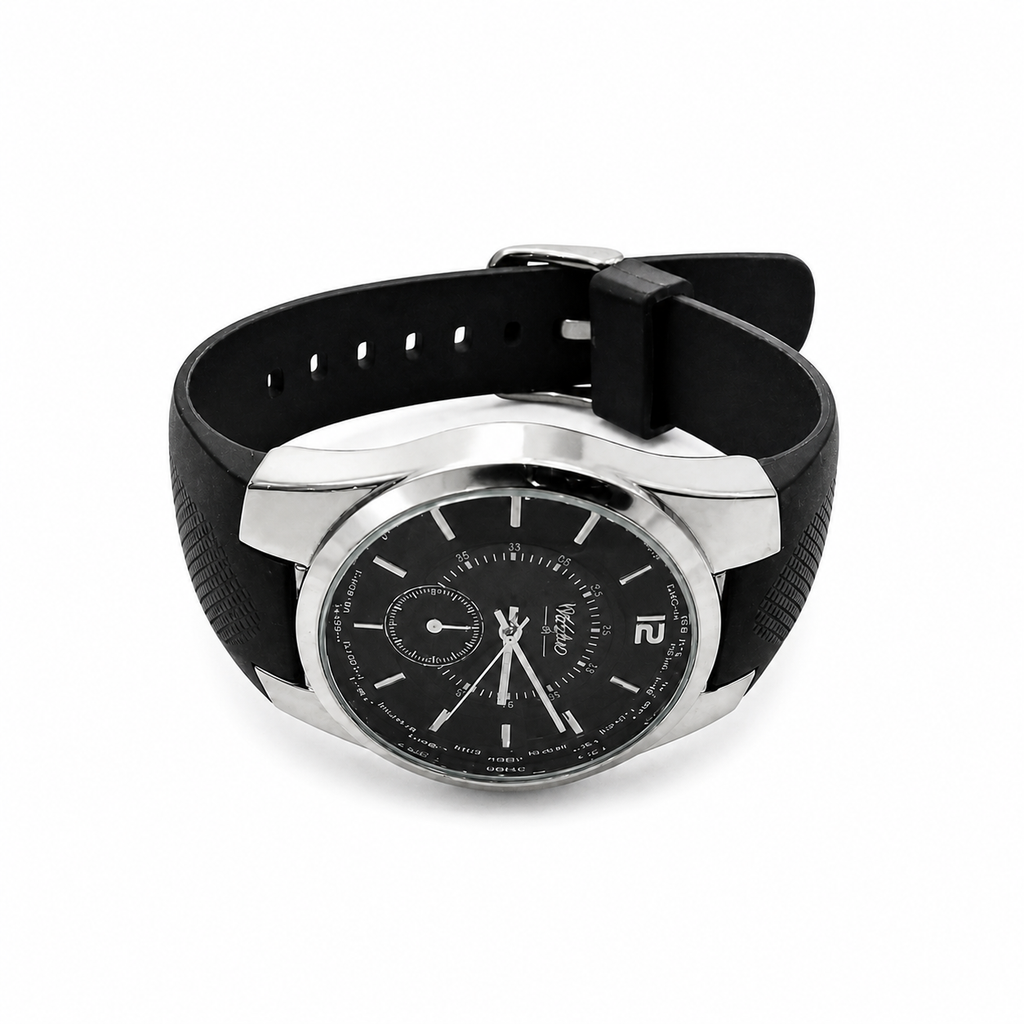 Mossimo World Time-Style Black Dial Quartz Watch with Black Strap - Requires a Battery