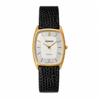 Wynfield Rectangular Gold-Tone Japan Quartz Watch with Black Strap - Requires a Battery