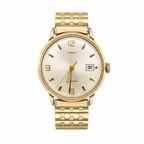 Timex Waterproof Gold-Tone Date Mechanical Watch - Requires Winding