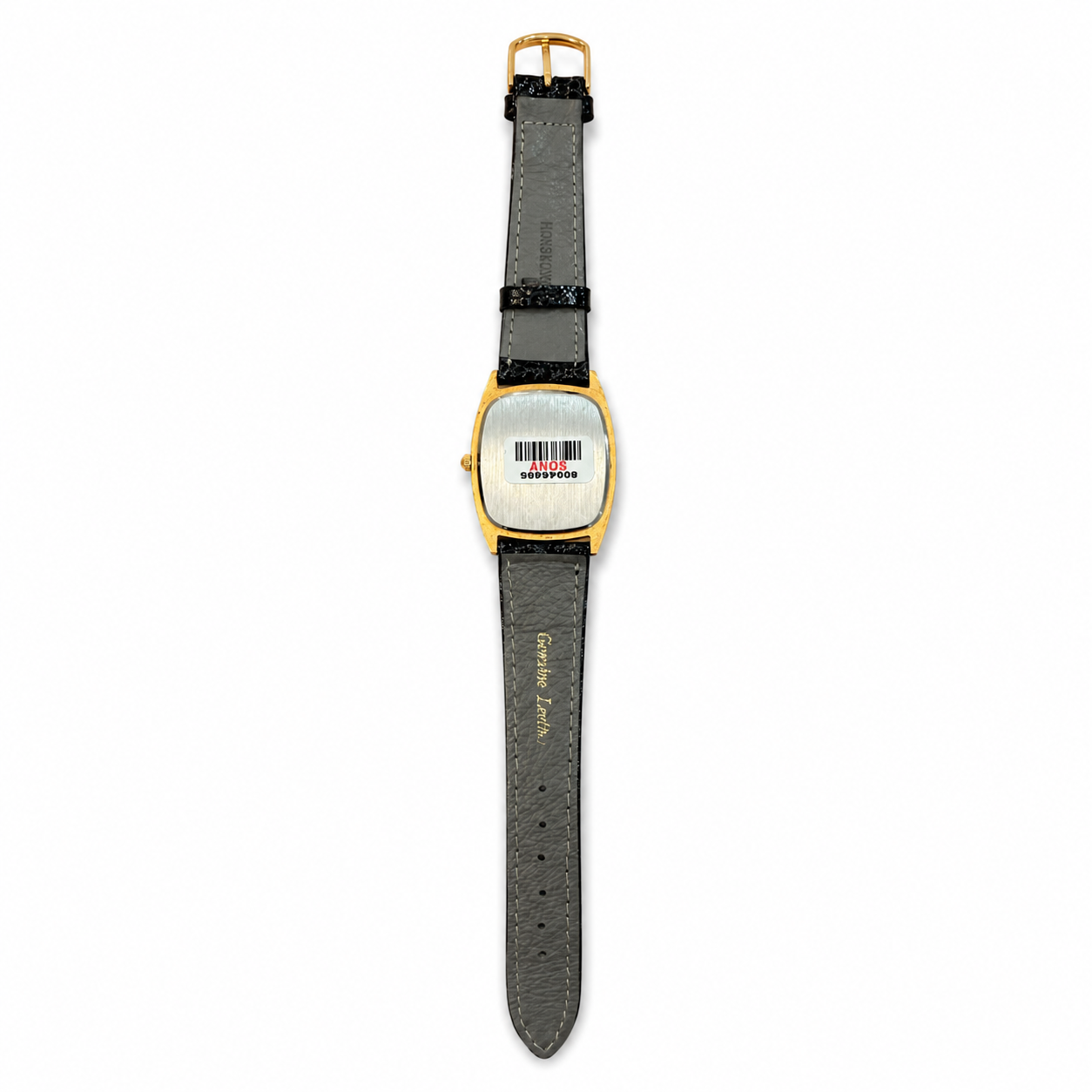 Wynfield Rectangular Gold-Tone Japan Quartz Watch with Black Strap - Requires a Battery