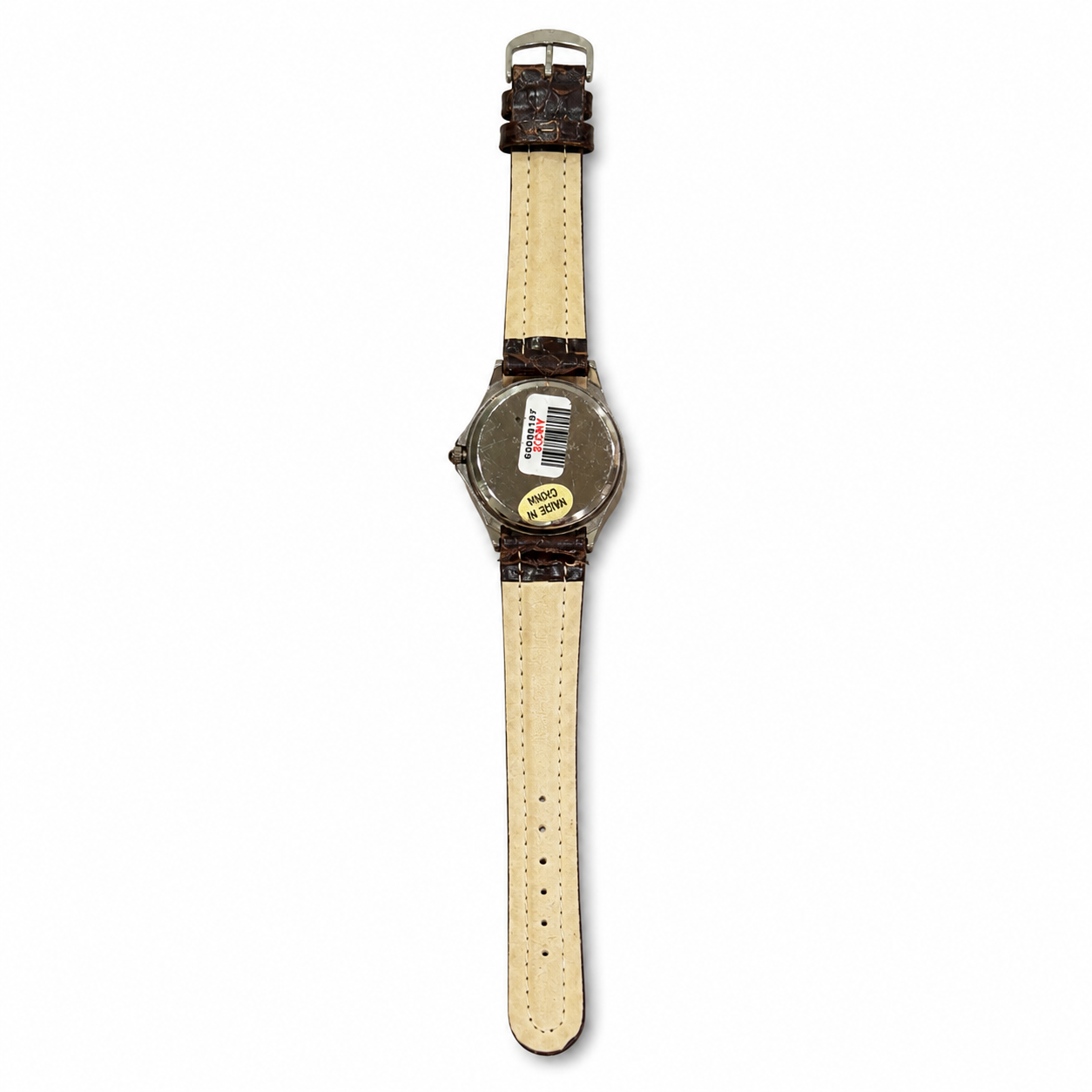 Da Vinci Black Dial Japan Quartz Watch with Brown Leather Strap - Requires a Battery
