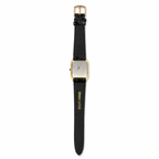 Le Sand Rectangular Gold-Tone Japan Quartz Dress Watch with Black Leather Strap - Requires a Battery