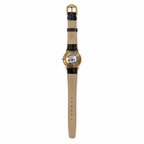 Jacques Edho Paris Gold-Tone Black Dial Dress Watch with Black Leather Strap - Requires a Battery