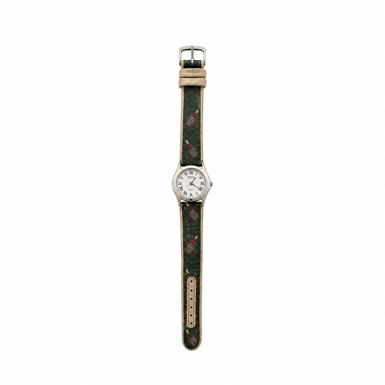 Jessica Roman Numeral Tennis Racket Pattern Quartz Watch - Requires a Battery