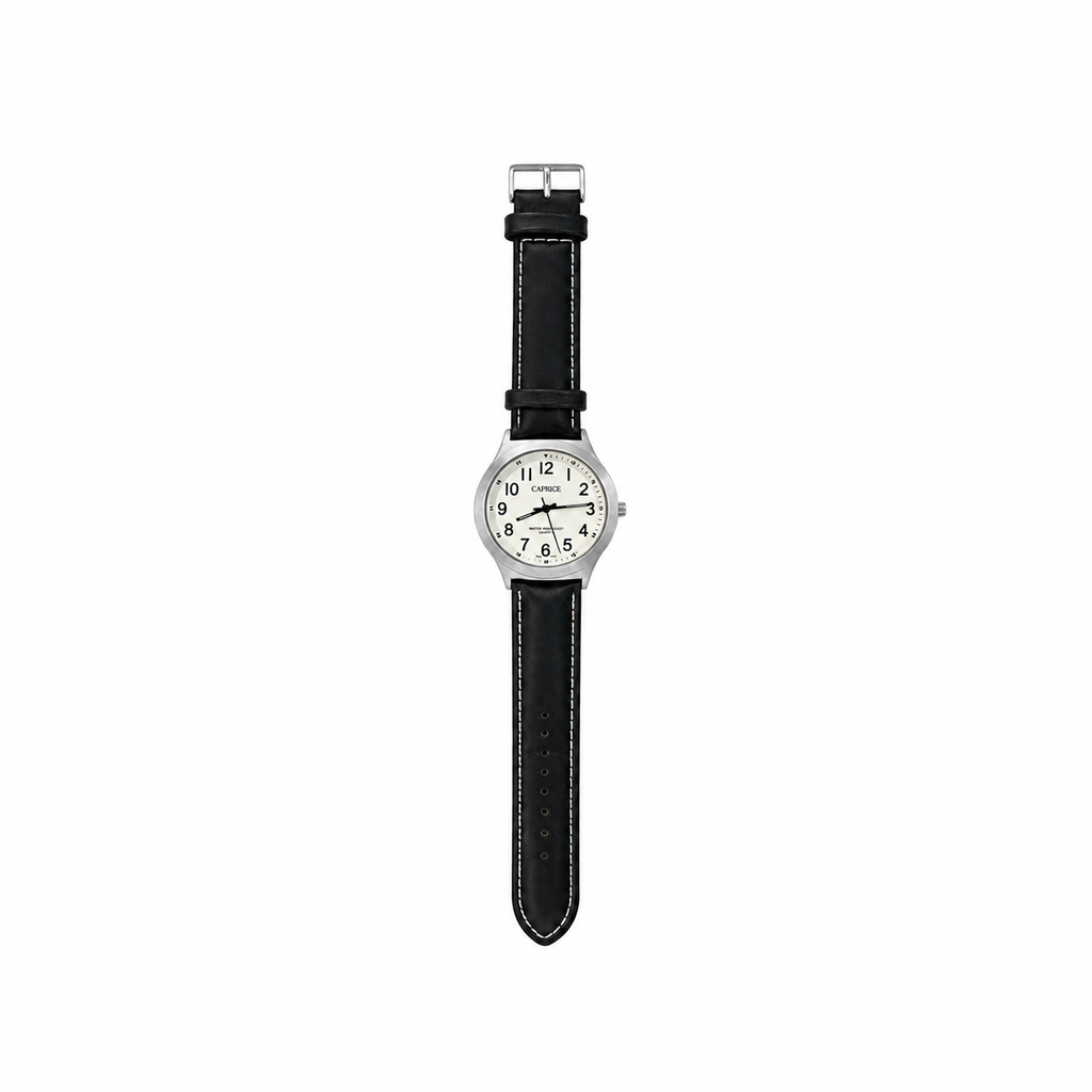 Caprice White Dial 30M Water Resistant Quartz Watch - Requires a Battery