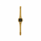 Lize Gold-Tone Crystal Bezel Black Dial Quartz Watch - Requires a Battery