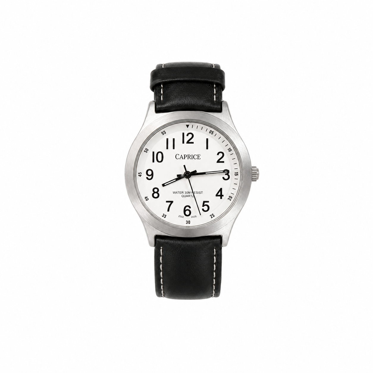 Caprice White Dial 30M Water Resistant Quartz Watch - Requires a Battery