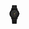 Black Minimalist Swiss Parts Quartz Watch with Black Strap - Requires a Battery